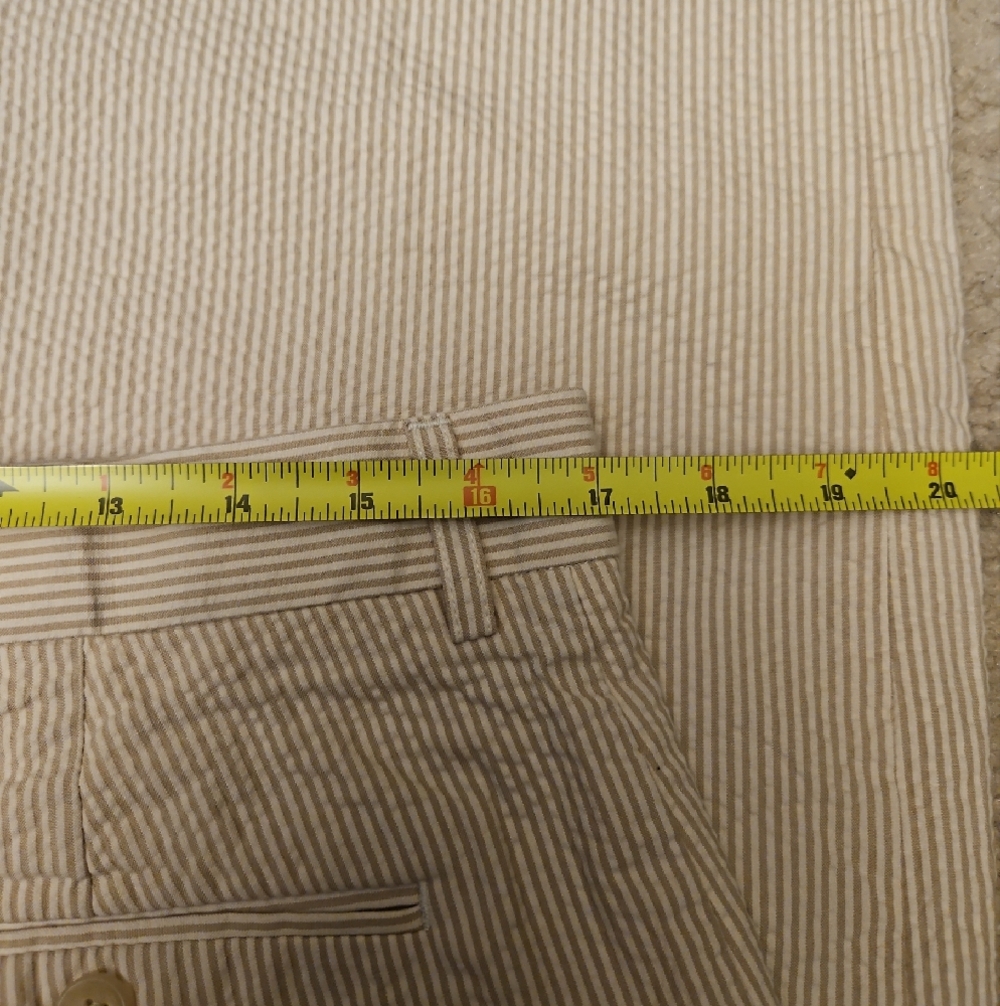 J. Crew Men's Seersucker Chinos | Cream and White Stripe | 34W × 29L - Picture 4 of 5